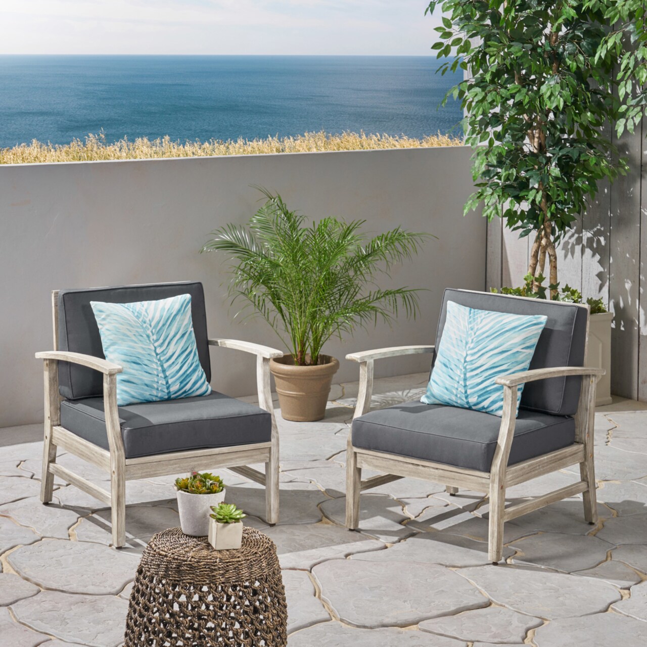 Acacia wood shop club chairs
